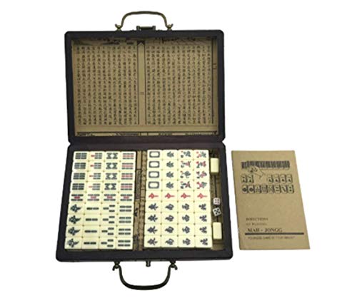 Chinesische Tradition Mahjong Spiele Set Tragbare Vintage Mahjong Box Mahjong Tischspiel von GaRcan