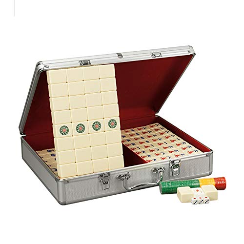 GaRcan Mahjong-Set, chinesische Mahjong-Melaminfliesen, große Fliesen, mit Tragetasche, komplettes Mahjong-Spielset von GaRcan