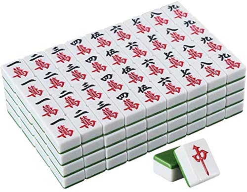 GaRcan Mahjong-Set, traditionelle Spiele, Mahjong-Club-Set, 144 Mahjong-Kacheln mit chinesischen Schriftzeichen, Spielset für Reisen, tragbare Größe und Set von GaRcan