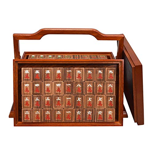 GaRcan Mahjong-Set, traditionelle Spiele, Mahjong-Club-Set, 144 Mahjong-Kacheln mit chinesischen Schriftzeichen, Spielset für Reisen, tragbare Größe und Set von GaRcan