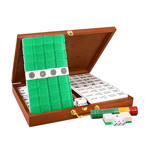 Mahjong-Set, 144 Mahjong-Fliesen-Set, Reisebrettspiel, chinesische traditionelle Mahjong-Spiele, tragbare Größe und geringes Gewicht von GaRcan