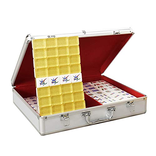 Mahjong-Set Mini 144 Mahjong-Fliesen-Set, Reisebrettspiel, chinesische traditionelle Mahjong-Spiele, tragbare Größe und geringes Gewicht von GaRcan
