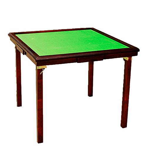 Mahjong-Tisch, zusammenklappbar, Mahjong-Tisch, Karten-Esszimmer, Poker, Dominosteine, Leichter quadratischer Tisch, 4 Beine, Majiang Beige und Rot, für den Innen- und Außenbereic von GaRcan