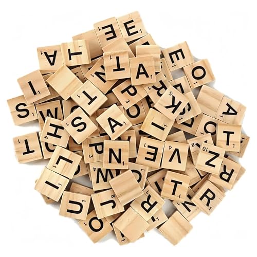 Gaaines 200 Stück Holzbuchstaben, Reise-Scrabble ist ein Spiel, Holzbuchstaben zum Basteln, geeignet für Reisen und Spielen, Scrabble-Buchstaben helfen Kindern, Buchstaben zu erkennen von Gaaines