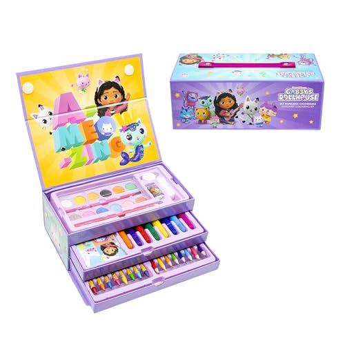 Gabby's Doll House Schreibwaren-Set, Enthält Buntstifte, Marker, Wasserfarben, Pinsel, Schwamm, Bleistift, Radiergummi, Bleistifte, Notizbuch, Aktentasche, Schulset für Mädchen Gabby's Doll House Schreibwaren-Set, Enthält Buntstifte, Marker, Wasserfarben, Pinsel, Schwamm, Bleistift, Radiergummi, Bleistifte, Notizbuch, Aktentasche, Schulset für Mädchen von Gabby's Doll House