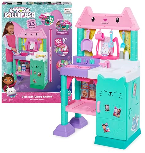 Gabby‘s Dollhouse, Cakey’s Lifesize Kitchen, Rollenspiel Küche mit Geräuscheffekten, Spielküchenzubehör und Spielzeuglebensmittel, geeignet für Kinder ab 3 Jahren Gabby‘s Dollhouse, Cakey’s Lifesize Kitchen, Rollenspiel Küche mit Geräuscheffekten, Spielküchenzubehör und Spielzeuglebensmittel, geeignet für Kinder ab 3 Jahren von Gabby's Dollhouse