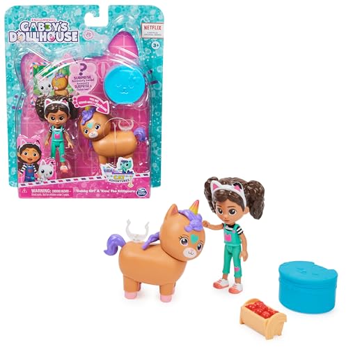 Gabby's Dollhouse, Cat-tivity Set – Kittycorn Pferd - Set mit Gabby und Kico dem Regenbogeneinhorn, geeignet für Kinder ab 3 Jahren von Gabby's Dollhouse