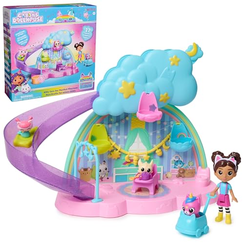 Gabby's Dollhouse, Kitty Care Ear Purrfect Spielzimmer, 17-teiliges Spielset mit 4 Spielfiguren und Puppenhausmöbeln, Kinderspielzeug für Mädchen & Jungen ab 3 Jahren von Gabby's Dollhouse