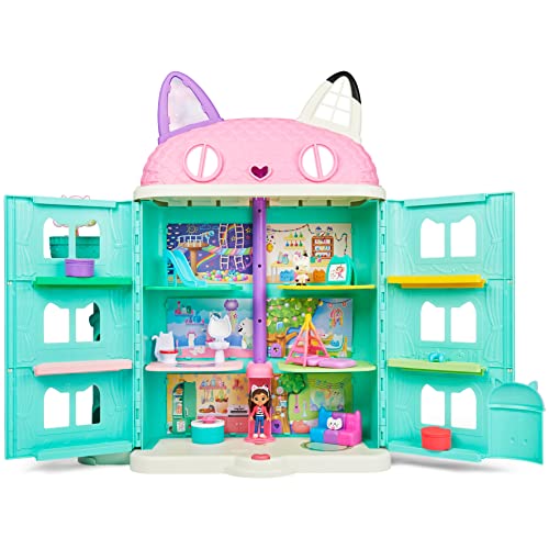 Gabby‘s Dollhouse, über 60cm großes Purrfect Puppenhaus mit Gabby und Panda Pfötchen Figur, 8 Möbelstücken, 3 Zubehörteilen, 2 Überraschungsboxen und Geräuschen, Geschenk für Kinder ab 3 Jahren von Gabby's Dollhouse