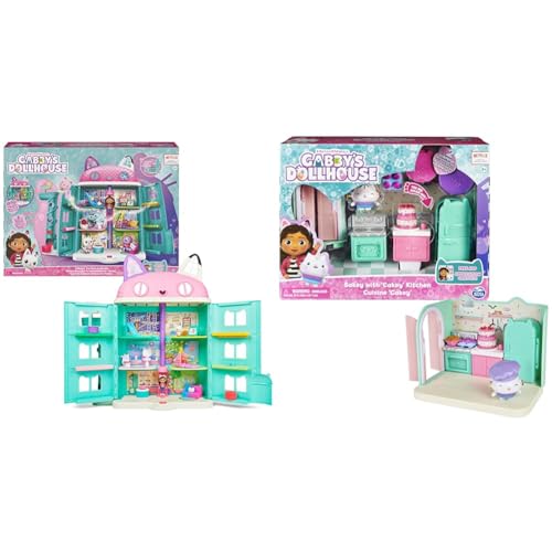 Gabby‘s Dollhouse, über 60cm großes Purrfect Puppenhaus mit 2 Spielzeugfiguren & Gabby‘s Dollhouse von Gabby's Dollhouse