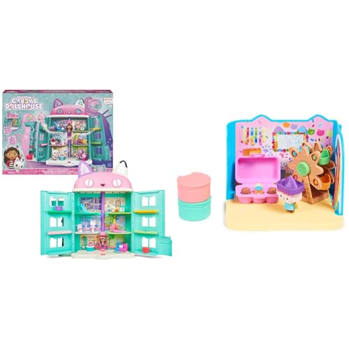 Gabby‘s Dollhouse, über 60cm großes Purrfect Puppenhaus mit Gabby und Panda Pfötchen Figur & Deluxe Raum, Craft-a-riffic-Room von Gabby's Dollhouse