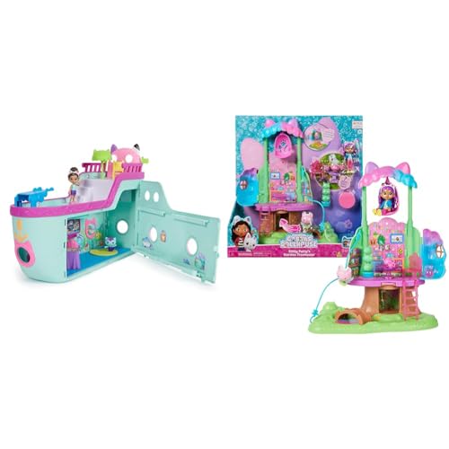 Gabby's Dollhouse 6068572 Master, Gabbys, Kreuzfahrtschiff-Spielzeug mit 2 Spielzeugfiguren & Kitty Fees Garten Spielset, verwandelbares Baumhaus mit Lichtern Gabby's Dollhouse 6068572 Master, Gabbys, Kreuzfahrtschiff-Spielzeug mit 2 Spielzeugfiguren & Kitty Fees Garten Spielset, verwandelbares Baumhaus mit Lichtern von Gabby's Dollhouse