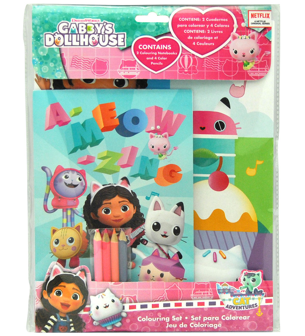 Gabby's Dollhouse Buntstifte-Set m. 4 Buntstifte - Gabby's Dollhouse - One Size - Buntstiftsets von Gabby's Dollhouse