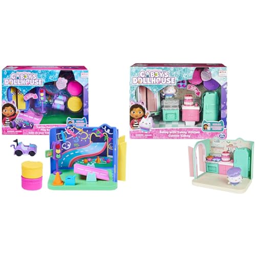 Gabby‘s Dollhouse Deluxe Raum, Purr-ific Play Room, Spielzimmer mit Carlita Spielzeugauto & Deluxe Raum, Bakey with Cakey, Küche mit Kuchi Gabby‘s Dollhouse Deluxe Raum, Purr-ific Play Room, Spielzimmer mit Carlita Spielzeugauto & Deluxe Raum, Bakey with Cakey, Küche mit Kuchi von Gabby's Dollhouse