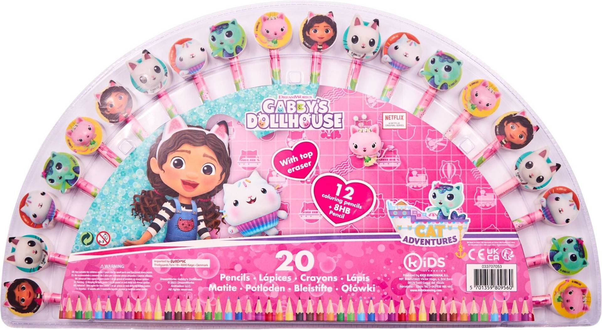 Gabby's Dollhouse Stifteset mit Radiergummi 20er-Pack von Gabby's Dollhouse