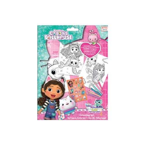 Ausmalset mit Stickern (inkl. 4 Buntstiften), Gabby´s Dollhouse von Gabbys Dollhouse