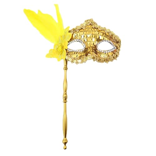 Gacqpli Frauen Maskerade Kostüm, Maskerade Maske Mit Stab, Glänzende Damen Feder Karneval Masken, Für Abend Abschlussball, Karneval, Hochzeit Gacqpli Frauen Maskerade Kostüm, Maskerade Maske Mit Stab, Glänzende Damen Feder Karneval Masken, Für Abend Abschlussball, Karneval, Hochzeit von Gacqpli
