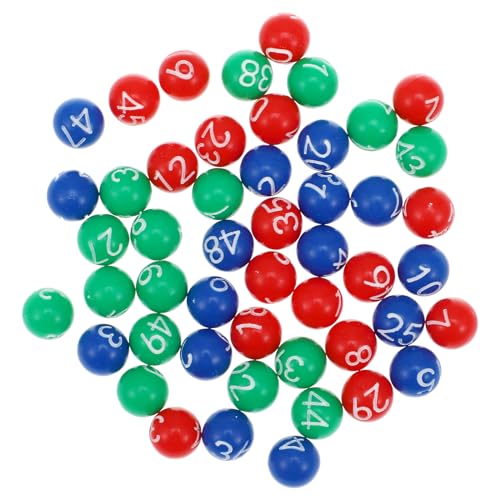Bingo- Zahlenkugeln 49 nummerierte Raffelbälle Bingo-Spielbälle Mini-Anrufbälle Lotteriebälle mit Zahlen für Partyspiele, Gastgeschenke, 3 Lottozahlen Kugel von Gadpiparty