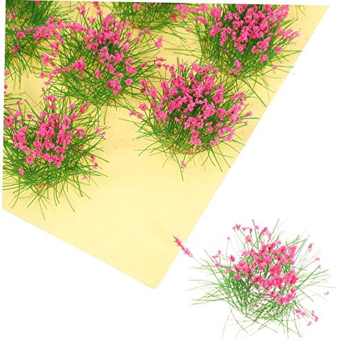 Gadpiparty 1 Blatt Static Flower Tuft Miniaturpflanze Kunstgras für Diorama Modelleisenbahn Künstliche Vegetation für Mikro Landschaften Rosa Farbe für Sandtischmodelle und Landschaftsbau von Gadpiparty