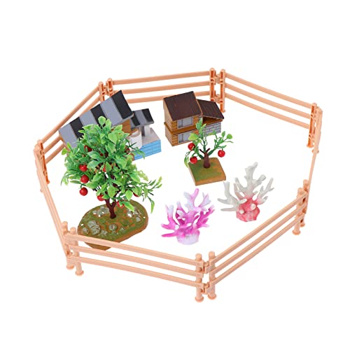 Gadpiparty 1 Satz DIY Farm Modell Dekoration mit Obstbäumen Wasserpflanzen und Zäunen für Spiel und Lernzwecke für Teiliges von Gadpiparty