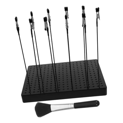 Gadpiparty 1 Satz Modellfarbbasis reinigungsbürste Modellierungswerkzeuge Metall Biegsame Krokodilklemmen Krokodilklemmenstab Metallmalerei Airbrush Halter Stand Metall Plastik Black von Gadpiparty