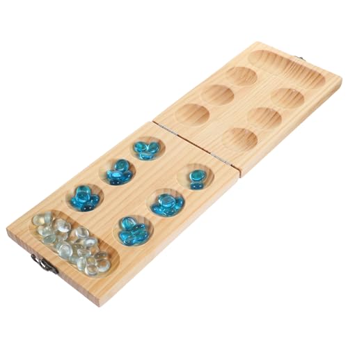 Gadpiparty 1 Set Mancala-Brettspielspielzeug Mancala-Edelstein-Schachspielzeug Faltbares Brettspiel Mit Metallriegel Und Glasmurmeln Für Kinder Und Erwachsene von Gadpiparty
