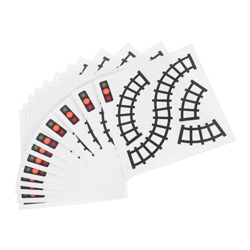 Gadpiparty 10 Stück Aufkleber Für Verkehrszeichen Fahrzeuge Verkehrszeichen Neuheit Floor Sticker Verkehrszeichen Für Verkehrszeichen Spiel Bahngleisband Zugaufkleber Zugzeichen Papier von Gadpiparty