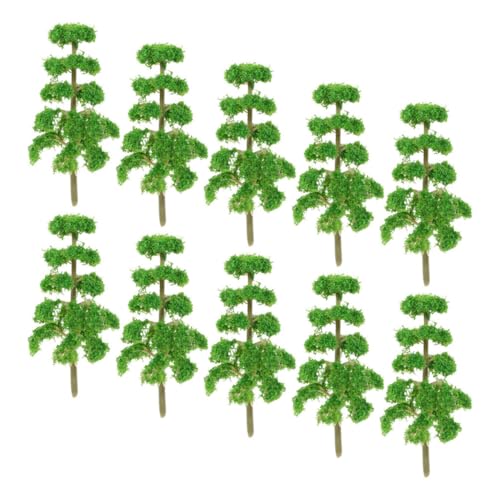 Gadpiparty 10 Stück Mini-Modellbaum kleine Bäume zur Dekoration gefälscht Fallen Modellbau Bäume Landschafts Modell kleine Bäume zum Basteln Miniaturen zum Basteln Plastik Green von Gadpiparty