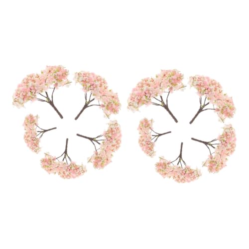 Gadpiparty 10 Stück Mini-Sakura-Baum Künstliche Blumen Der Kirschblüte Anordnung Landschaft Miniaturen Miniatur-kirschblütenbaum Fälschung Mini-Baum Kirsche Klein Schwamm Rosa von Gadpiparty