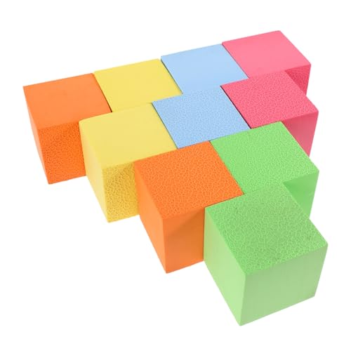 Gadpiparty 10 Stück Schwammblock Mathe Würfel 3D Schwammwürfel Mathe Tools 3D Schwammwürfel Mathe Hilfe Schwamm Lernblöcke Bunte Würfelblöcke Schwamm Geometrische Würfelblöcke von Gadpiparty
