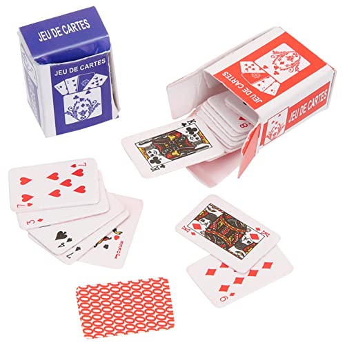 Gadpiparty 10 Stücke Mini Miniatur Pokerkarten Puppenhaus Möbel Zubehör 1:12 Kleine Spielkarten Decks Karten Für Kinder Erwachsene von Gadpiparty