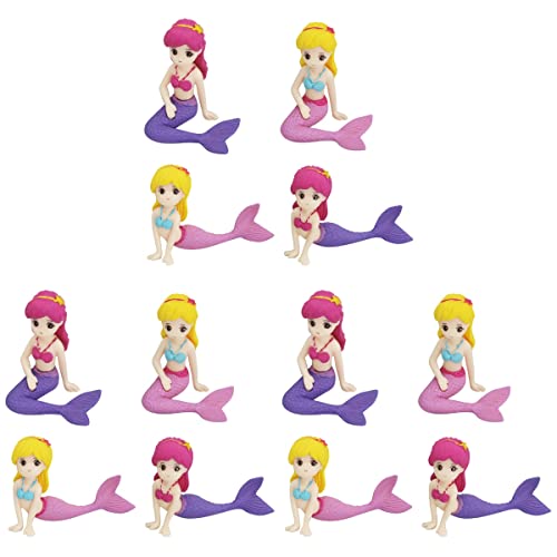 Gadpiparty 12 Stück Party Kuchen Dekoration Meerjungfrau Geburtstag Dekorationen Meerjungfrau Geburtstag Kuchen Dekoration Mini Meerjungfrau Figuren Meerjungfrau Cupcake Toppers Baby Meerjungfrau von Gadpiparty