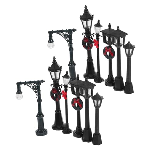 Gadpiparty 12 Stück Miniatur Straßenlaternen Modell Dekorative Miniaturlichter für Puppenhäuser Dioramen Kreative Bastelprojekte Gemischte Stile von Gadpiparty