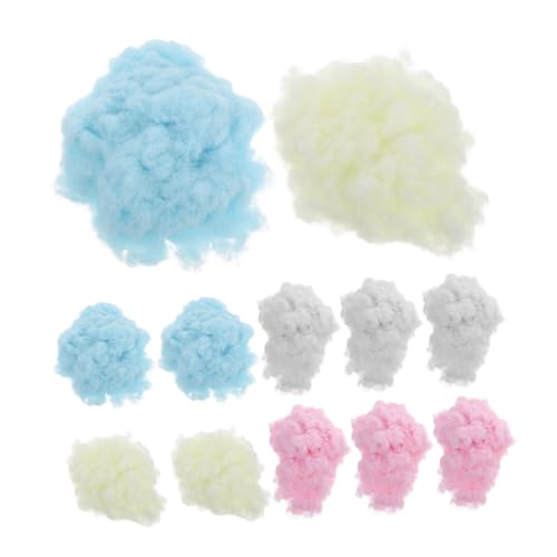 Gadpiparty 12 Stück Teiliges Feinflockiger DIY Flockpulver in Weiß Rosa Gelb Blau Weiche Textur Vielseitig für Puppenherstellung Bastelarbeiten Squeeze Toys Verpackungspack von Gadpiparty