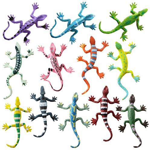 Gadpiparty 12st Eidechsenmasse Eidechsen-streichspielzeug Gecko-streich-Requisiten-Party Simuliertes Echsenmodell Realistische Echsenfiguren Reptilien- Tiere Gefälschte Ornamente Kind Fest von Gadpiparty
