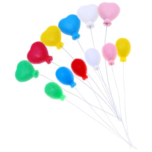 Gadpiparty 12st Kuchen-add-ins Backen Miniatur-bouquet-luftballons Miniatur-landschaftsornamente Mini-ballons-dekor Ballons Puppenhaus Luftballons-kuchenaufsatz 3d Plastik Pappbecher von Gadpiparty