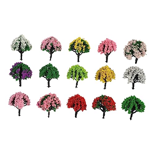 Gadpiparty 15 Stück Blumenbaum Simulationsmodell Modellbäume Mini -Baum Miniatur Baummodelle aus Kunststoff DIY Minibaum Mini-Baum kleine Bäume zur Dekoration Landschaftsmodellbaum Plastik von Gadpiparty