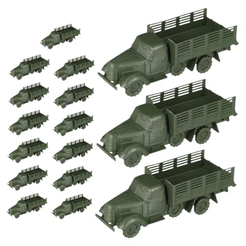 Gadpiparty 16 Stück Teiliges Mini Militärfahrzeug Authentische Armee LKW Modelle Vielseitig für Sandtisch Dekoration und Kinderspielzeug Detailgetreue Sammlung von Gadpiparty