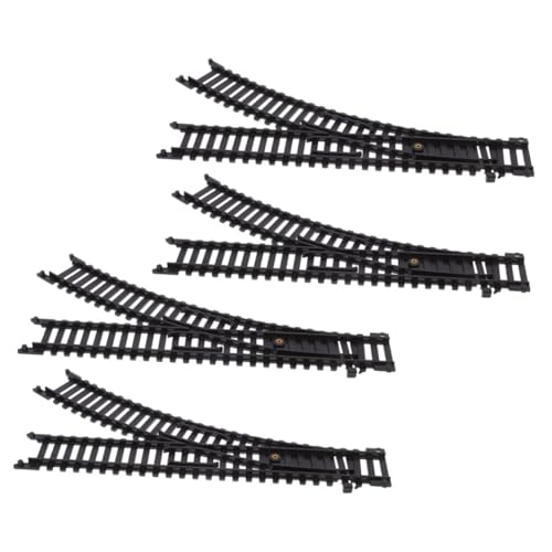 Gadpiparty 2 Paare Elektrische Zugspflichtezubehör Bahngleise Gebogen Spielzeugeisenbahnschienen Zug Mit Gleisen Kleine Bahnstrecke Gleiseisenbahn-spielset Plastik Black von Gadpiparty