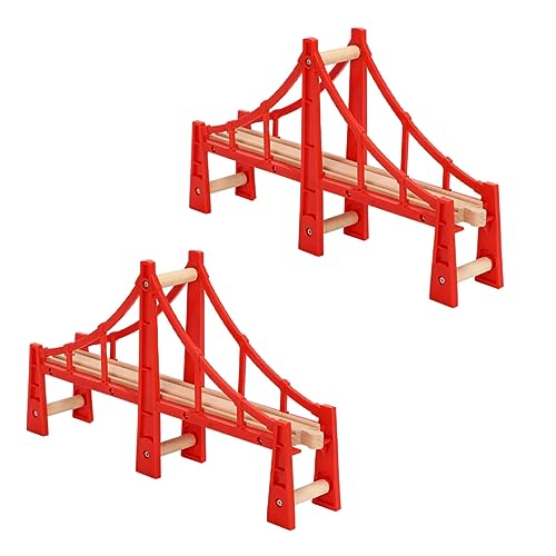 Gadpiparty 2 Stück Holzeisenbahn Zubehörset Teiliges Doppelsuspensionsbrücken für Kompatibel mit Holzschienen Sicher für Layouts und zur Dekoration Gadpiparty 2 Stück Holzeisenbahn Zubehörset Teiliges Doppelsuspensionsbrücken für Kompatibel mit Holzschienen Sicher für Layouts und zur Dekoration von Gadpiparty