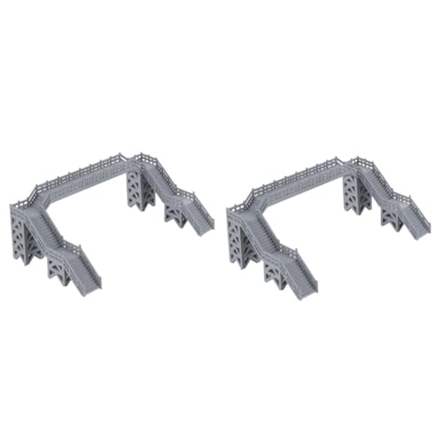 Gadpiparty 2 Stück Miniatur Fußgängerbrücke Modell aus Robustem Kunststoff Detailreiche Sandtisch Dekoration DIY Zubehör für Modelleisenbahn Puppenhaus und Bauornament Vielseitiges von Gadpiparty