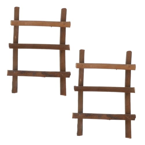 Gadpiparty 2 Stück Miniatur Rattanleiter Dekorative Treppe für Puppenhaus und Mikrolandschaften für Kreative DIY Projekte und Fotorequisiten von Gadpiparty