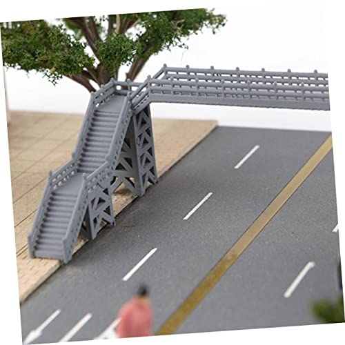 Gadpiparty 2 Stück Modelleisenbahn n Scale People Footbrücke Zug Züge Fußgängerbrückenmodell Mini-Fußgängerbrücke Sandtisch-Gebäudemodell Landschaft Steg für Sandtisch Modellgebäude Abs Grau von Gadpiparty