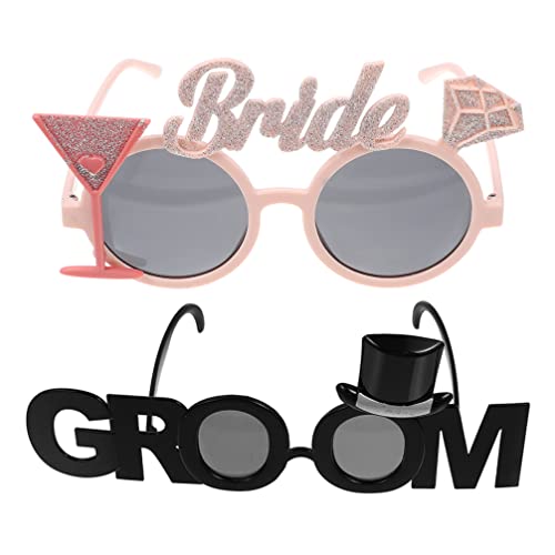 Gadpiparty 2 Stücke Kunststoff Bräutigam Brille Braut Brille Bachelor Party Brillen Foto Requisiten Nacht Braut Brille Hochzeit Hen Party Favors von Gadpiparty