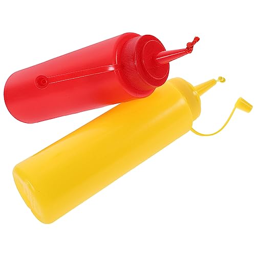 Gadpiparty 2-Teiliges Lustiges Gefälschtes Squirt-Senf- Und Ketchup-Flaschen-Neuheits-Streich-Gag-Set Gefälschtes Gewürz-Squirt-Flaschen-Spielzeug Interaktives Streichspielzeug von Gadpiparty