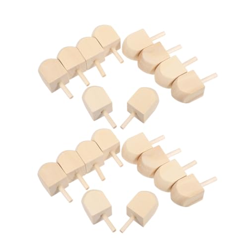 Gadpiparty 20 Stück Hanukkah Holz Dreidel Naturbelassen Unbehandelte Holz für DIY Bastelprojekte Glatte Oberfläche Stabile Drehfunktion für Familien und Festdekoration von Gadpiparty