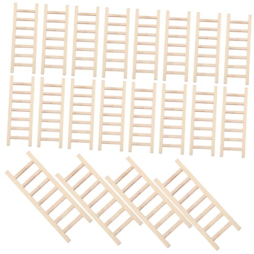 Gadpiparty 20 Stück Tiny House Möbel Innen Trittleiter Puppenhaus Schlanke Sache Mini Leiter Miniatur Hohe Gehpuppen Dekorativer Riser Realistische DIY Ornamente Spielhäuser Holz Beige von Gadpiparty