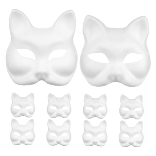 Gadpiparty 20Stücke Teiliges DIY Malbare Katzen und Fuchs Masken Kreative Pulp Masken für Maskerade Halloween und Kostümpartys Fantasievolles Basteln und Malen von Gadpiparty