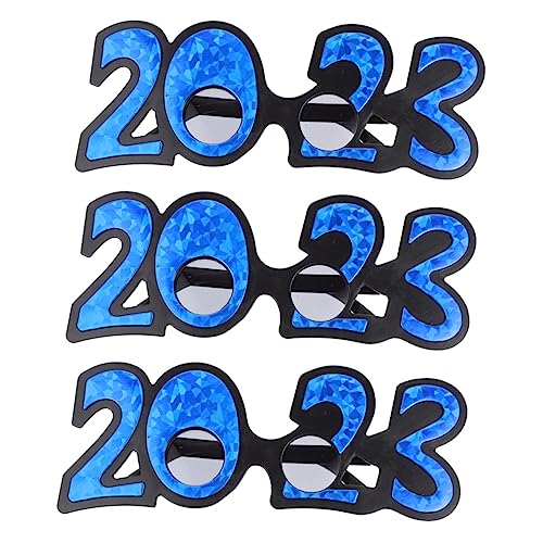 Gadpiparty 3 Paare 2023 Digitale Brille Neuartige Neujahrsbrille Schickes Neues Jahr Neuheit Neujahrsbrille Karnevalsparty Brillengestell 2023 Silvesterbrille Glasrahmen Stk Kind Flamme von Gadpiparty