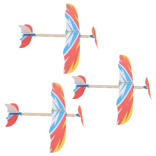 Gadpiparty 3 Stück DIY Flugzeug Modell mit Vogel-Design Gummiband Mechanismus Leichtes Langlebiges Lernspielzeug Eltern-Junge Mädchen Interaktion Zufällige Farbe von Gadpiparty